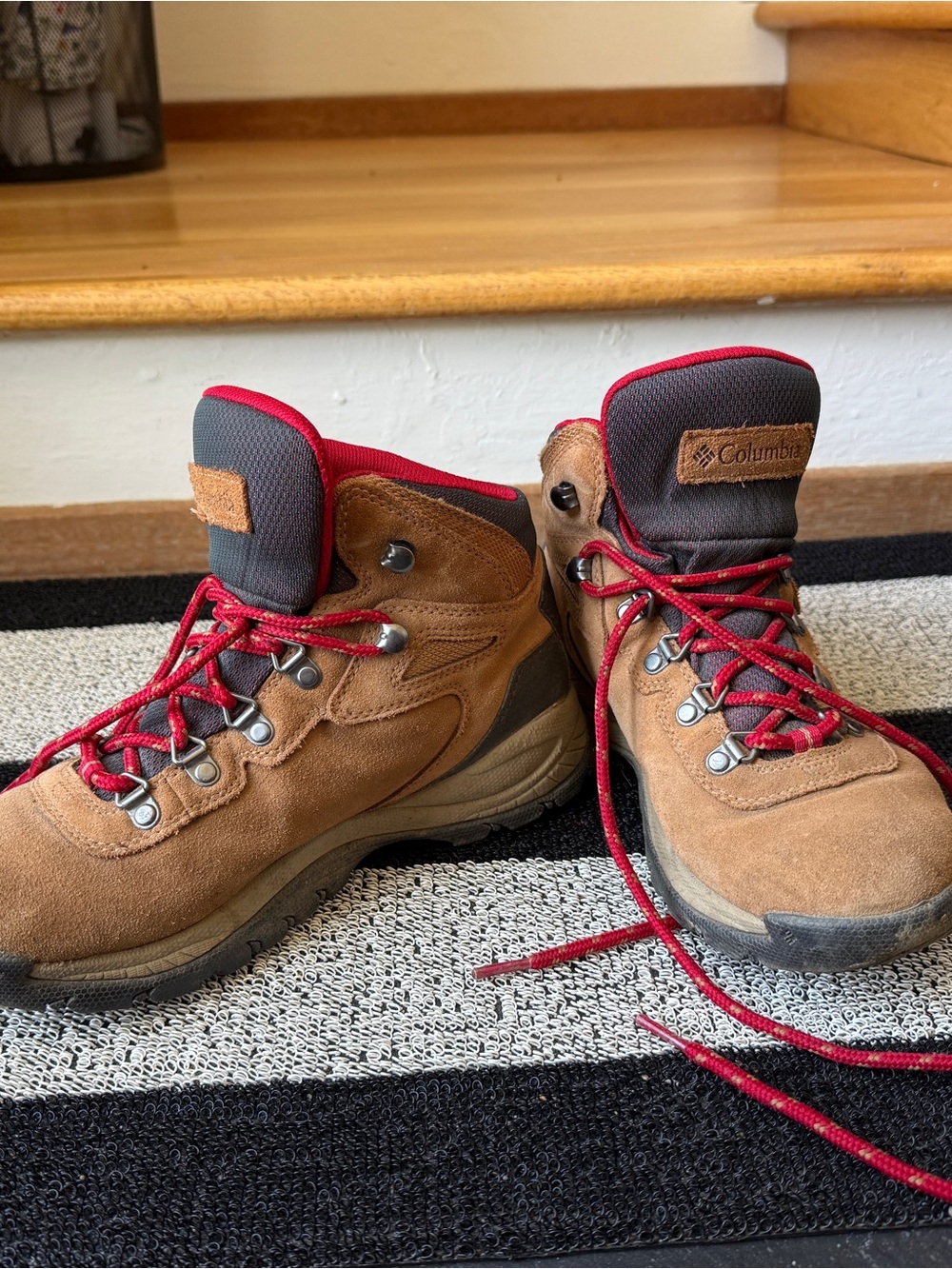 Columbia Red and Tan Hiking Boots
